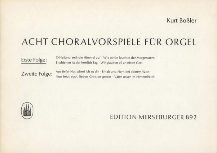 Acht Choralvorspiele für Orgel